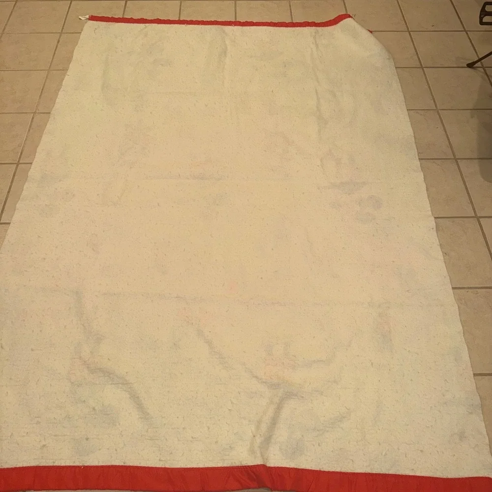 Vintage Disney Mickey Mouse Friends Sports Fleece Blanket Twin 80s 90s Retro Red